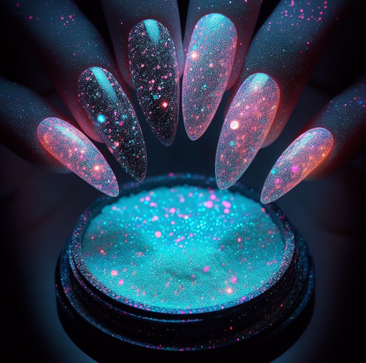 Custom Glow Glitter Acrylic Powder